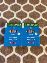NOS 2 Boxes 12 Sticks Per Box Artacolor Omya Chalk Multicolor Dustless