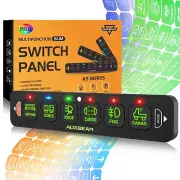 AUXBEAM 6 Slim Gang Switch Panel Lights On-Off Circuit Control Offroad Boat Car (for: Jeep)