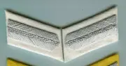 German WW1 M-15 Collar Tabs silver on White wool repro