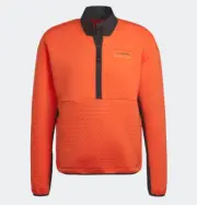 Adidas TERREX Utilitas Men's Half-Zip Hiking Fleece Impact Orange Sz Small $90