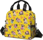 Pug Lunch Bag Reusable Insulated Lunch Box Donut Meal Tote For Kids Women Men