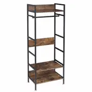 Industrial Hall Tree Entryway Coat Rack w/ Shoe Storage Shelf Hallway Bedroom