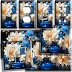 STILL LIFE BLUE VASE PINK FLOWERS LIGHT SWITCH OUTLET WALL PLATE FLORAL HD DECOR