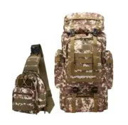 Digital Desert Camo 80L Hiking Military Rucksack Backpack SHTF Bag