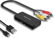 HDMI to AV Converter for Old TV, HDMI to RCA Converter, HDMI to AV Adapter for PS3, HDMI to Composite for Old TV Supports PAL/NTSC, 1080P, Roku, PC, STB, VHS, VCR, DVD, Chromecast