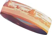 [FHESDCW] Hawaiian Sunset Headbands for Women & Men Sports Headband, Fits All Head Sizes, Ultra Absorbent & Non-Slip Sweatband for Running, Yoga, Gym