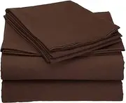 Best-Bedding RV Full Sheets (53 x 75) - Chocolate Solid 4 PC's RV Sheet Set, 8 Inch Deep Pocket Fitted Sheet with Elastic All Around, Soft & Luxurious Hotel Quality Sheets
