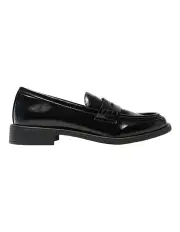 [Ravella] Arcade Flat Shoes in Black Hi Shine