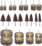 ChgImposs Abrasive Flap Wheel Sander Kits，24 Pcs 80 Grit Sanding Wheel，1/4" Shank Aluminum Oxide Sanding Flap Wheel for Grinding and Polishing