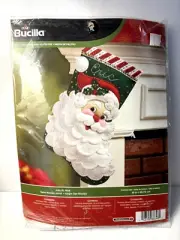 Bucilla JOLLY ST. NICK SANTA Felt Christmas Stocking Kit 18" #86648 Brand New