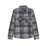 Brixton "Bowery" L/S Artic Stretch Fleece (Washed Navy/Beige) Plaid Shirt