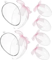 WEKADRIN 6pcs Box Egg Shaped Candy Box Bundle Candy Boxes for Shower Clear Fillable Ornaments Lollipops Candies Shower Candy Black Candy Boxes Gummy present Plastic Pink