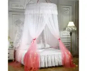Ceiling Mounted Bed Canopy Mosquito Net Double Bed Mosquito Net Home Dome Foldable Bed Canopy With Hooks,Pink