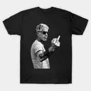 Anthony Bourdain Legend Middle Finger Style Made in USA T-Shirt M-3XL