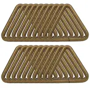 1-1/4'' Metal Triangle Ring Buckle Connectors Round Edge Bronze X 20 Pcs