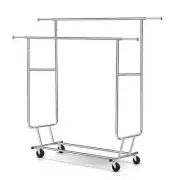 NNEDSZ Clothes Rack Double Rail Coat Stand Adjustable Hanger