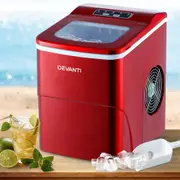 Premium Portable Ice Cube Maker Machine 2L Home Bar Benchtop Easy Quick Red