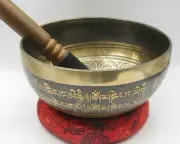 8" Full mantra Om Mane Pad me Hum Singing Bowls-Tibetan bell-Hand hammered
