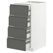 METOD / MAXIMERA base cb 4 frnts/2 low/3 md drwrs, white/Voxtorp dark grey, 40x60x80 cm