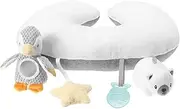 Nuby Penguin Tummy Time Pillow for Babies, Grey and White Plush Nursery Accessories, 1 Count (Pack of 1)