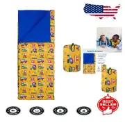 Lightweight Kids Sleeping Bag - Cozy Cotton Blend, 57 x 30 Inches for Camping