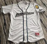 Akron Rubber Ducks Jersey Home 2024 White Cleveland Indians AA New With Tag