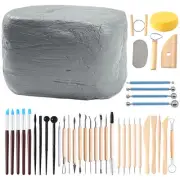 Natural Air-Dry Modeling Clay - 10LBs with 40 Pcs Pottery Sculpting Tool Set,...