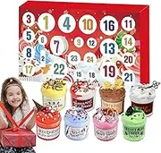 Slime Advent Calendar 2024, 24 Days Advent Calendar of Slime Kits for Girls, Christmas Countdown Calendars, 2024 Advent Calendar Kids with 8 Jars of Slime, Make Your Own Slime Kit Toy 2024