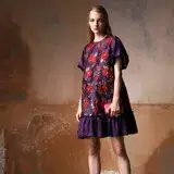 在飛比找遠傳friDay購物優惠-【PANGCHI 龐吉】瀲灩瑰紫花苞袖小禮服洋裝(20280