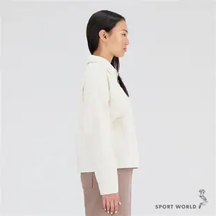 New Balance 女裝 外套 刺繡 棉 米白【運動世界】AWJ33550GIE