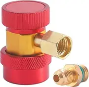 R134a Adapter Fittings | 1/4" Flares Ac Adapter - High/Low Fittings, Compressor Replacement for Evacuation and Recharging