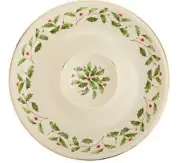 Lenox "Holiday" Chip & Dip Bowel Holly with Gold Trim NIB($80)