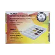 DANIEL SMITH Hand Poured Watercolor Half Pans Earth Set with 6 Watercolor Hal...