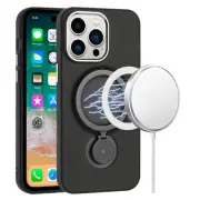 For iPhone 13/14 Case Magnetic Charge Ring 360 degree Stand + Tempered Glass