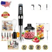 USB Rechargeable Hand Blender: 4-in-1 Immersion Blender w/ Ergonomic Handle