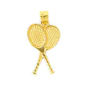 14K Gold Double Tennis Rackets Charm