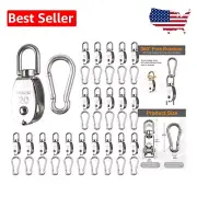 Durable 20 Pcs Lifting Pulley Block Set - 75kg Capacity with Spring Snap Hooks