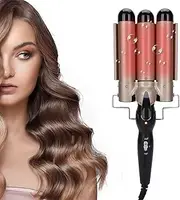 3 Barrel Hair Curling Iron Wand, Adjustable Electric Triple Ceramic Hair Curler Waver Crimper, Two Gear Temperature Control Hair Styling Tool