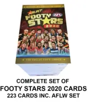 2020 AFL AFLW SELECT FOOTY STARS 223 COMPLETE FULL COMMON CARDS BASE SET