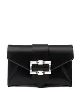 THE LOVELETTER SHINE BUCKLE MINI CLUTCH in BLACK/CLEAR for Women