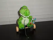 DISNEY PIXAR TOY STORY DISNEY STORE REX PULL TOY 9'' PLUSH WITH WORKING WHEELS