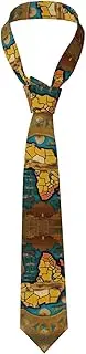 [CADREWY] Abstract World Map Print Soft Men Necktie Classic Tie For Weddings And Special Occasions Ties Business, Black