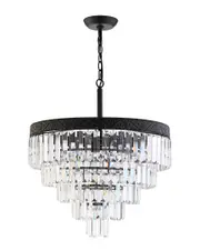 JONATHAN Y Wyatt 20in 4-Light Crystal LED Chandelier