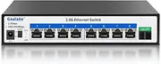 Goalake 8 Port 2.5G Switch, 8 x 2.5G Base-T, 1 x 10G SFP, 60Gbps, Metal, Fanless, 2.5G Multi-Gigabit for Wireless AP, NAS, PC, Wall Mount. Plug & Play
