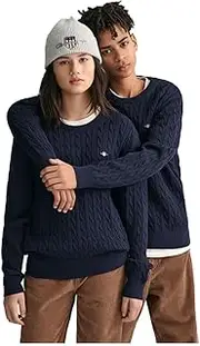 [GANT] Unisex Children's Shield Cotton Cable C-Neck Pullover