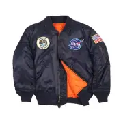 Alpha Industries Kids MA-1 Nasa Flight Jacket Replica Blue YJM21093C1