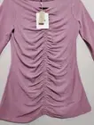 NWT Downeast Ruched Top Sz M Tegan Dusty Rose Mauve Modal Blend Stretch Career