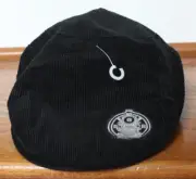Gymboree Train RR Black Corduroy Hat - Size 3-4 News Boy Style Flat Brim - NEW