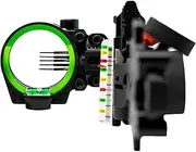 Redline Five Pin Dovetail Bow Sight, .019 Fiber Pin with 2nd & 3rd Axis Adjustments and Enclosed Fiber Optic Ring, Black, Right Handed, RL-2