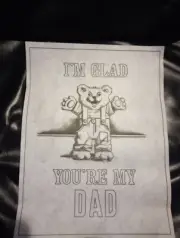 tri chem Picture To Paint I'm Glad You're My Dad Teddy Bear Number 2570 Vintage